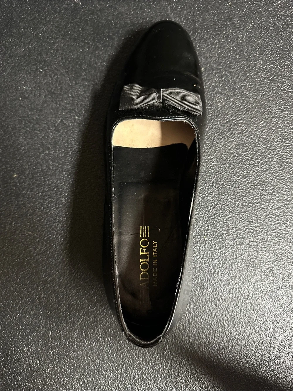 Adolfo Italian Black Patent Dress Loafers 8.5M